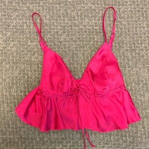 Primark Pink Ruffle Tank Top